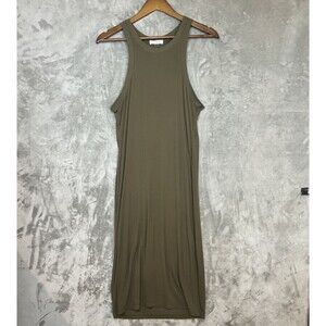 Calvin Klein Olive Green Tank Midi Sleeveless Womens Casual Size 6 Dress